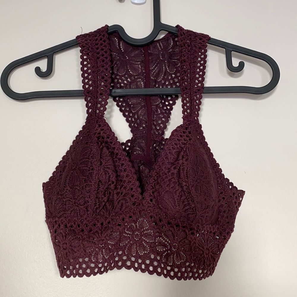 Aerie Burgandy Racerback Bralette